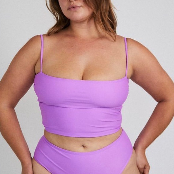 NWT Saltwater Collective Amanda Tankini Swim Top in ORCHID PURPLE XS - Picture 3 of 12